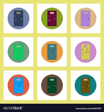 Flat icons set of back to school concept on vector image