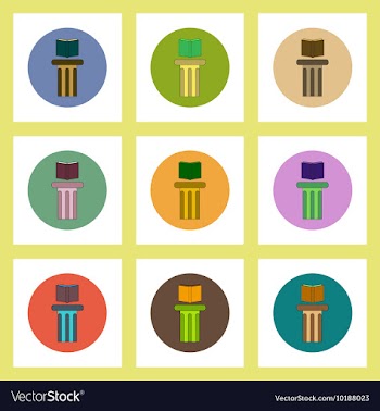 Flat icons set of back to school concept on vector image