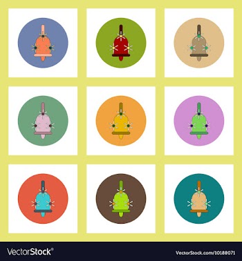Flat icons set of back to school concept on vector image