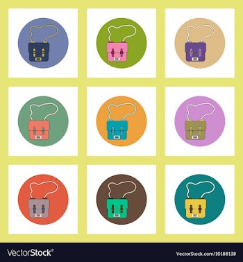 Flat icons set of back to school concept on vector image