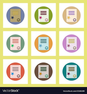 Flat icons set of back to school concept on vector image
