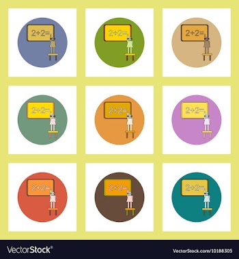 Flat icons set of back to school concept on vector image