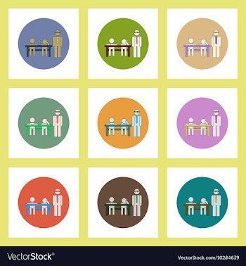 Flat icons set of back to school concept on vector image