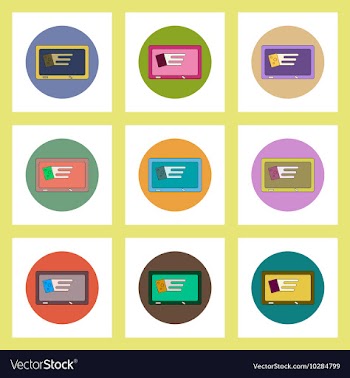 Flat icons set of back to school concept on vector image