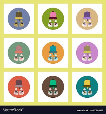 Flat icons set of back to school concept on vector image