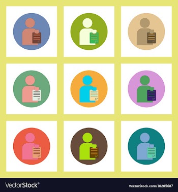 Flat icons set of back to school concept on vector image
