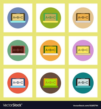 Flat icons set of back to school concept on vector image