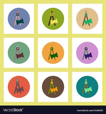 Flat icons set of back to school concept on vector image