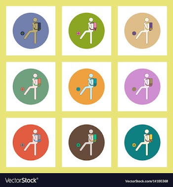 Flat icons set of back to school concept on vector image