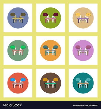 Flat icons set of back to school concept on vector image