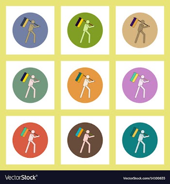 Flat icons set of back to school concept on vector image