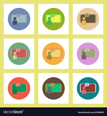 Flat icons set of back to school concept on vector image