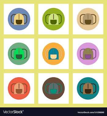 Flat icons set of back to school concept on vector image