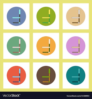 Flat icons set of back to school concept on vector image