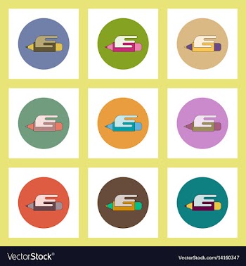 Flat icons set of back to school concept on vector image