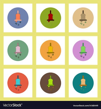 Flat icons set of back to school concept on vector image