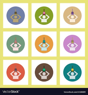 Flat icons set of back to school concept on vector image