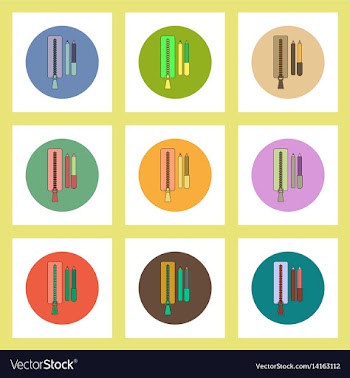 Flat icons set of back to school concept on vector image