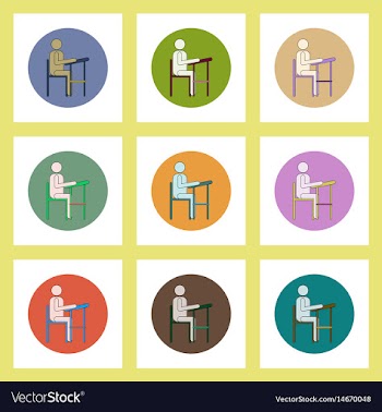 Flat icons set of back to school concept on vector image