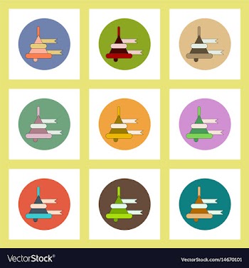 Flat icons set of back to school concept on vector image