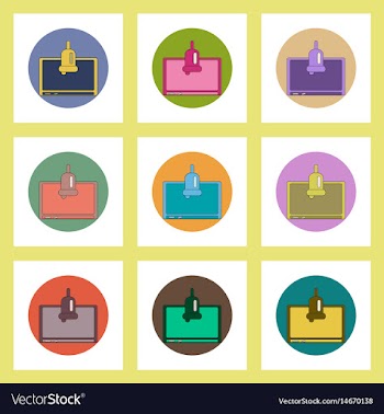Flat icons set of back to school concept on vector image