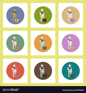 Flat icons set of back to school concept on vector image