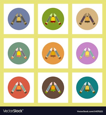 Flat icons set of back to school concept on vector image