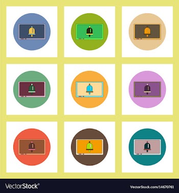 Flat icons set of back to school concept on vector image