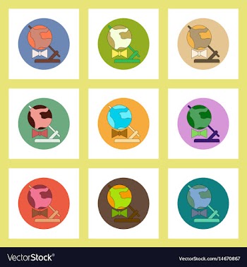 Flat icons set of back to school concept on vector image