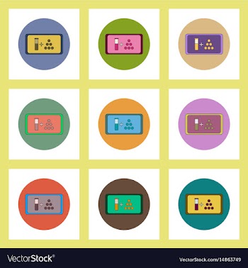 Flat icons set of back to school concept on vector image