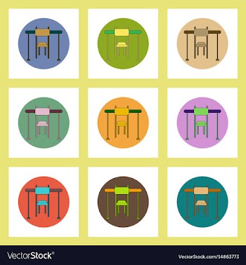 Flat icons set of back to school concept on vector image