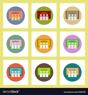 Flat icons set of back to school concept on vector image