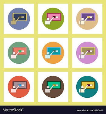 Flat icons set of back to school concept on vector image