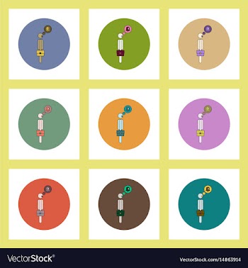 Flat icons set of back to school concept on vector image