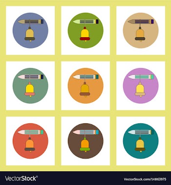 Flat icons set of back to school concept on vector image