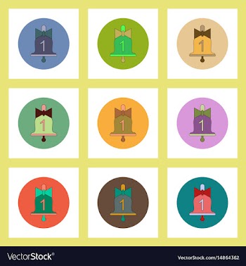 Flat icons set of back to school concept on vector image
