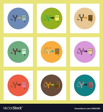 Flat icons set of back to school concept on vector image