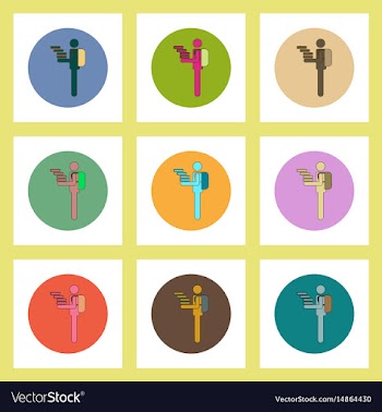 Flat icons set of back to school concept on vector image