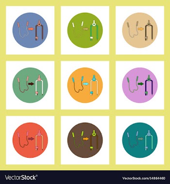 Flat icons set of back to school concept on vector image