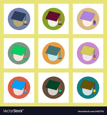 Flat icons set of back to school concept on vector image
