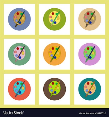 Flat icons set of back to school concept on vector image
