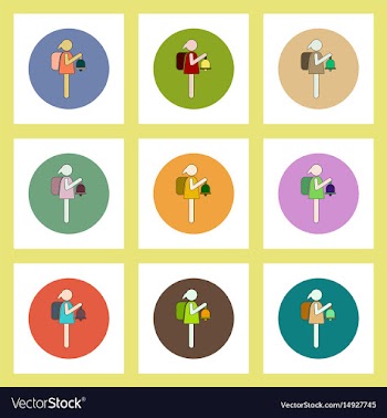 Flat icons set of back to school concept on vector image
