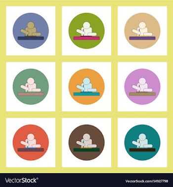 Flat icons set of back to school concept on vector image