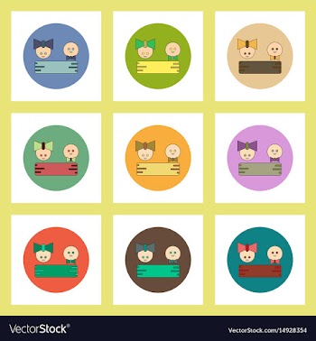 Flat icons set of back to school concept on vector image