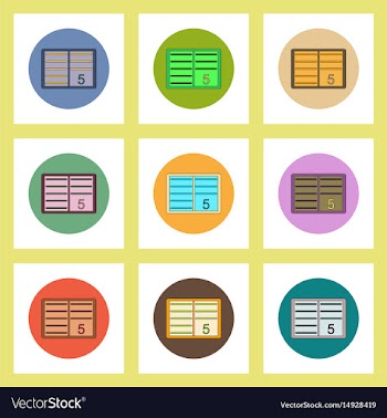 Flat icons set of back to school concept on vector image