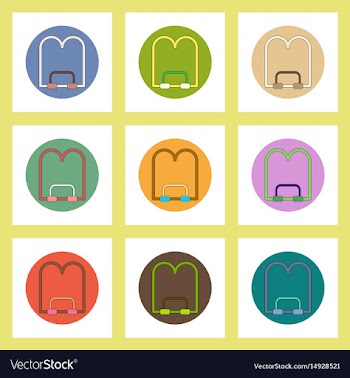 Flat icons set of back to school concept on vector image