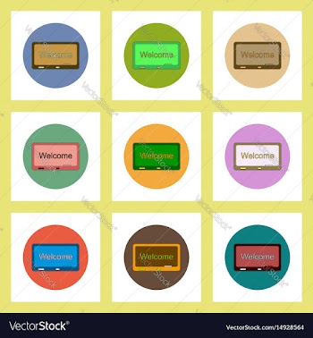 Flat icons set of back to school concept on vector image
