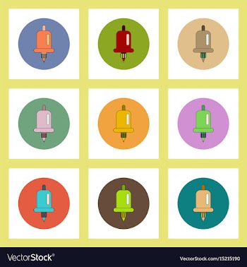Flat icons set of back to school concept on vector image