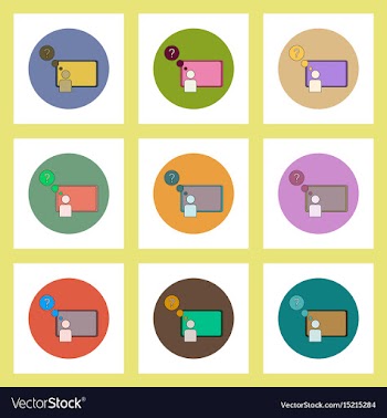 Flat icons set of back to school concept on vector image