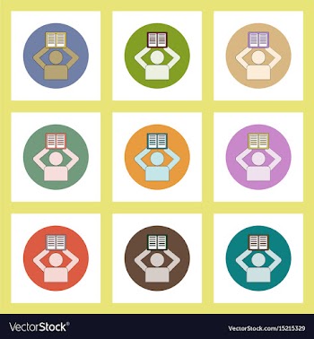 Flat icons set of back to school concept on vector image